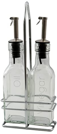 Point-Virgule Huilier et Vinaigrier Rechargeables, Bouteille Huile et Vinaigre avec Bec Verseur, en Verre, 150 ML