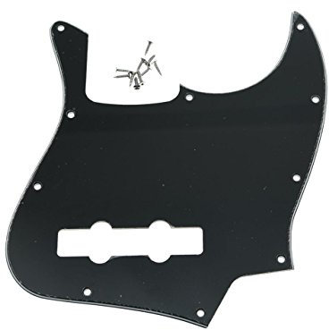 KAISH 4 String J Bass Style Pickguard Bass Pick Guard Scratch Plate for USA/Mexico Jazz J Bass Black 3 Ply
