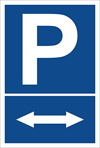 Melis-Folienwerkstatt Schild – Pfeil nach Links und rechts – Parkplatzschild Parken – 15x20cm, 30x20cm und 45x30cm – Bohrlöcher Aufkleber Hartschaum Aluverbund -S00274