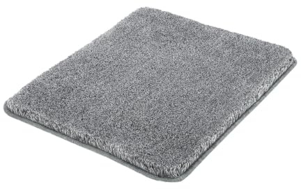 Kleine Wolke Badteppich Relax Anthrazit 55 x 65 cm | OEKO-TEX zertifiziert, rutschhemmende Unterseite, für Fußbodenheizung, maschinenwaschbar, 100% Polyacryl