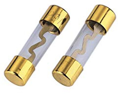 Hama Glassicherung 2 Stück, KFZ Feinsicherung, 10 x 38mm, 60A, vergoldet