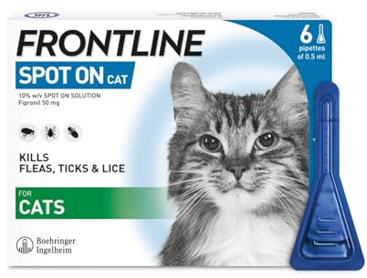 FRONTLINE Spot On Flea & Tick Treatment for Cats - 6 Pipettes