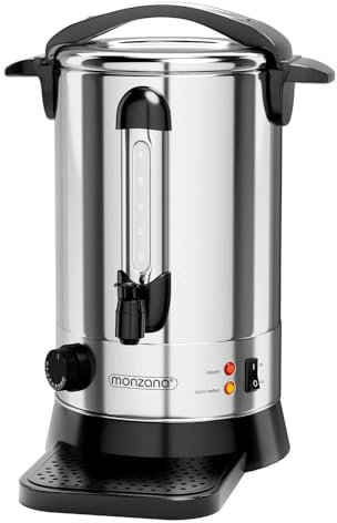 MONZANA® Hervidor para vino caliente 6,8L 30 Tazas Temp.30-110°C Dispensador de bebidas calientes