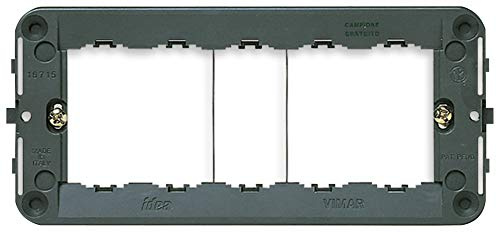 Vimar 16715 IDEA Supporto 5 moduli, con viti, per scatole 5 moduli, dimensioni 16.8 x 7.54 x 2.68 cm, grigio