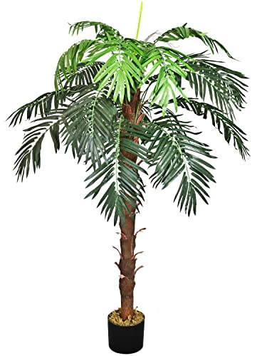 Decovego künstliche Kokospalme, Kunstpflanze,140 cm, Kunstpalme für Wohn- & Büroräume, Allergikerfreundlich & Pflegeleicht