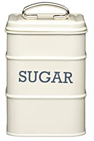 KitchenCraft Living Nostalgia Metal Sugar Canister, 11 x 17 cm - Antique Cream