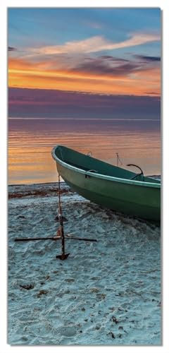 posterdepot Türtapete Türposter Einsames Fischerboot mit Anker am Strand - Größe 93 x 205 cm, 1 Stück, ktt0621