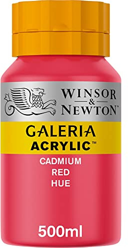 Winsor & Newton 2150095 Galeria Acrylfarbe, hohe Pigmentierung, lichtecht, buttrige Konsistenz, 500 ml Topf - Kadmiumrot