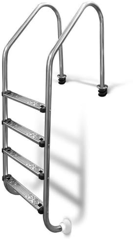 Poolleiter Edelstahl WEIT 150 cm I 4-stufig I V2A Leiter