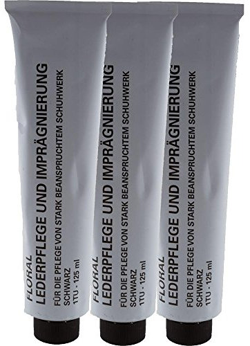 Floral Lederpflege und Imprägnierung Schwarz Bundeswehr 125ml Tube (3er Pack)