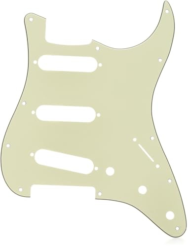 Fender® »MODERN-STYLE STRATOCASTER® S/S/S PICKGUARD - 11-HOLE« Battipenna per chitarra elettrica | 4-strati | Finitura: Mint Green