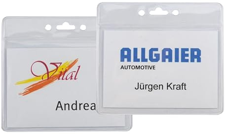 100 Stück Ausweishüllen transparent weich PVC im Querformat für Einschübe bis ca. Format 85x55mm hochwertige Ausführung Schutzhülle transparent Einschub Hülle Case für Werksausweis Badge