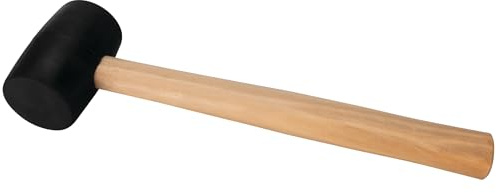 Performance Tool 1129 Rubber Mallet - Durable Head with Wood Handle, Ideal for Non-Marring Applications and General Purpose Use