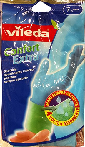 12 x VILEDA Guanti Confort Extra Taglia M 1 Paio 2 PEZZI