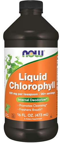 NOW Foods Supplements, Liquid Chlorophyll, Super Concentrated, Internal Deodorizer*,Boost Energy, Mint Flavor, 16-Ounce