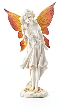 Magical Fairy Garden Ornament Outdoor Standing Home Decor Figurine Angel Statue Sculpture for Patio Yard House Decoration Stone effect