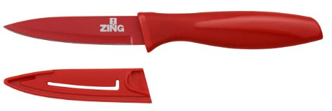 Zing Paring Knife With Non-Stick Blade Comes With Storage Protective Cover - Red
