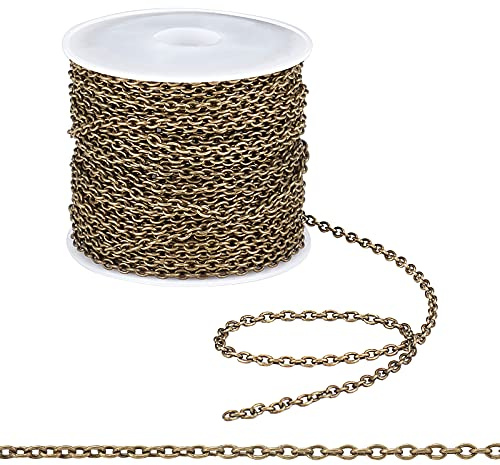 Pandahall Ketten für DIY-Armband, silber, 2x3mm 3x2mm Bronze Antique-1