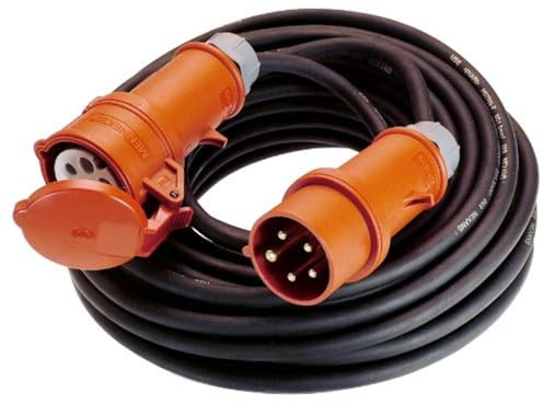 as - Schwabe Starkstrom Verlängerungskabel 25 m H07RN-F 5G6 - IP44 | CEE Phasenwendestecker - 400V/32A/ca. 22kW - 5-polige, robuste CEE Verlängerung für Außenbereich - Made in Germany, 60519