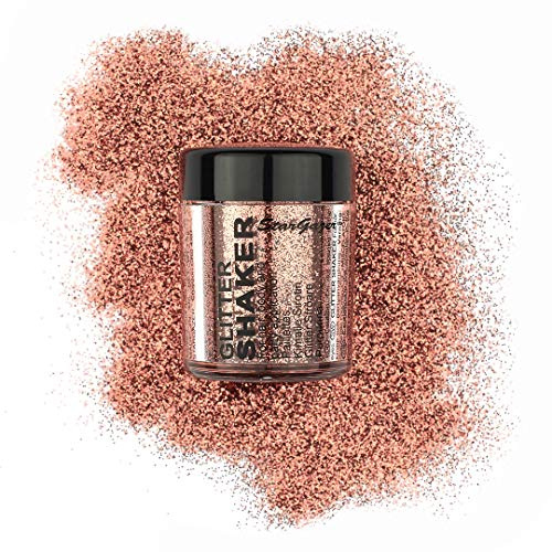 Stargazer Glitter Shaker, Cobre. Polvo de purpurina cosmético para uso en ojos, labios, cara, cuerpo, cabello y uñas.