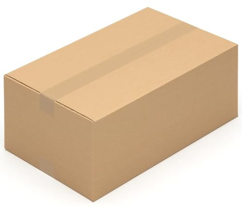 KK Verpackungen Versandkartons 500 x 300 x 200 mm Braun 1-wellig (Außenmaß 505 x 305 x 210 mm) | 25 Stück, Faltkartons Kartons geeignet für Versand als DHL Paket DPD Hermes GLS Paketklasse M (KK33)