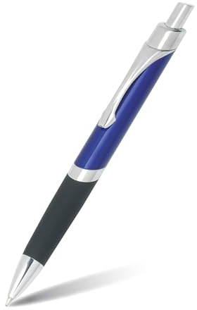 ONLINE Sporty Blue kulspetspenna, aluminium, infällbar, internationell påfyllning med stor kapacitet, outplånlig, svart skrift, metallklämma, 1 enhet (set om 1)