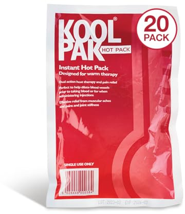 Koolpak Instant Heat Pack - Soothing Pain Relief for Neck, Back, Shoulder & Arthritis - Portable Single-Use Hot Packs Stay Warm 40 Mins | Compact Size 15x23cm for First Aid, Travel, Camping (20 Pack)