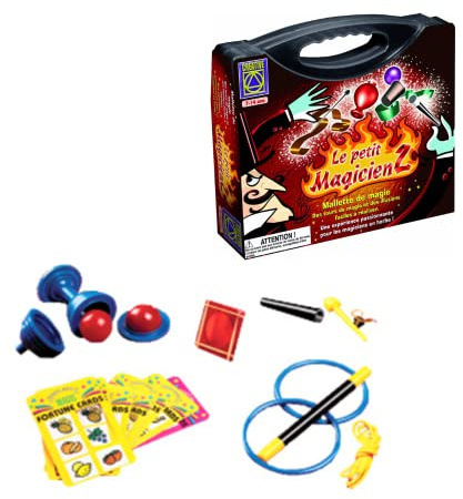 BSM Creative - Le petit magicien n°2 - Coffret d'initiation à la magie pour enfant - Apprendre la magie - Mallette de jeu d'imitation de magicien - Ct 5625