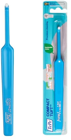 Spazzolino TePe Compact Tuft, 1pz, pulizia precisa di aree difficili da raggiungere, ottimale per pulizia di impianti e apparecchi