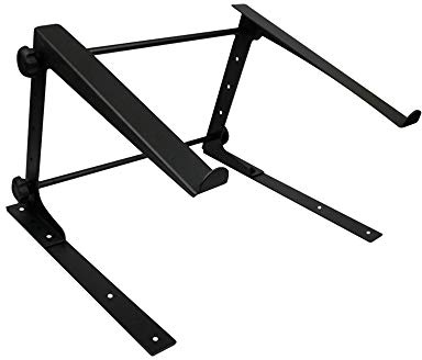Power Dynamics Adjustable DJ Laptop Stand - Height & Width Flexible Rack for Midi Controller, Mixer, CD Player, Keyboard, Studio & Live Performance