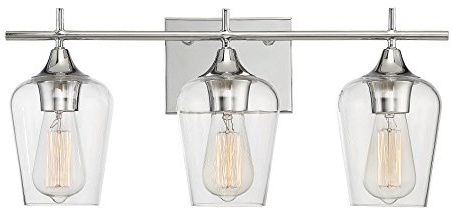 Savoy House 8-4030-3-11 Octave Bohemian Clear Glass Bathroom Vanity Wall Light, 3-Light 180 Total Watts, 10 H x 21 W, Polished Chrome