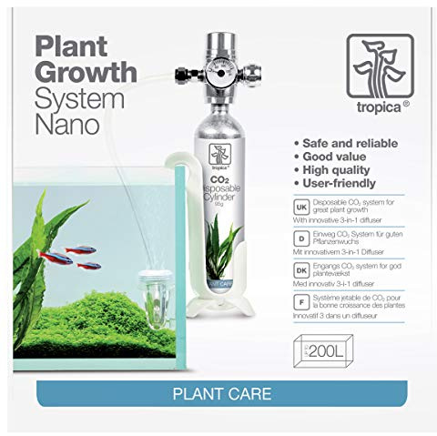 Tropica CO2 Set Anlage - Düngung für Pflanzen bis 200l Aquarien Nano Becken