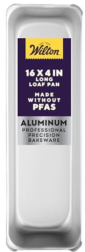 Wilton Long 16 x 4 in Aluminum Loaf Pan, Oversized Bakeware for Pound Cakes & More, Durable, Even Heating, Rust-Resistant, Professional Quality, Packaging May Vary