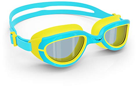 AqtivAqua JR Gafas Natacion Niño Niña Gafas Piscina Niños (Azul Claro/Amarillo)