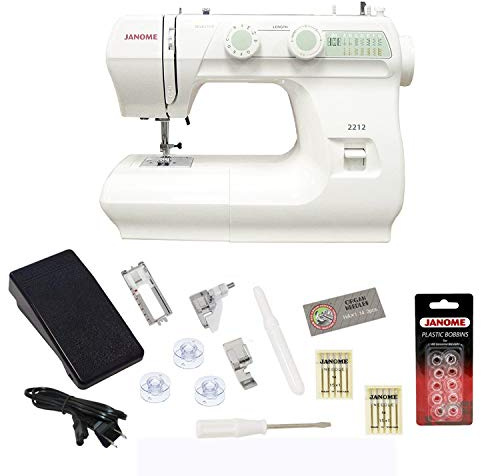 Janome Nähmaschine Janome 2212 Nähmaschine mit Bonuspack