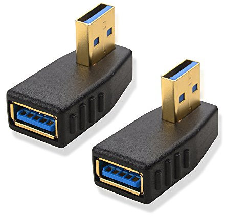 Cable Matters Confezione da 2 adattatori USB ad Angolo retto a USB 90 Gradi Gender Changer, Adattatore 90 Gradi