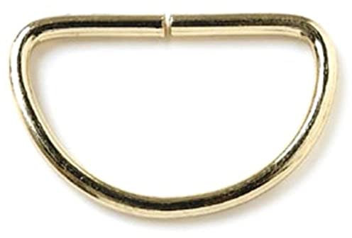 Merriway BH01613 (12 Pcs) Curtain Metal D-Ring, 25mm (1 inch) Brass Plated - Pack of 12 Pieces