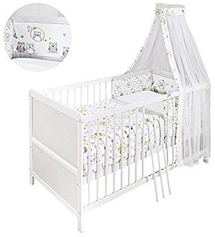 Komplett-Bett 70x140 weiß Eule