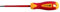 HÖGERT TECHNIK 1 Stück Schlitzschraubendreher 3x100 mm, Schraubendreher 1000V Schlitz Hand Screwdriver, stal S2, Rot/Gelb