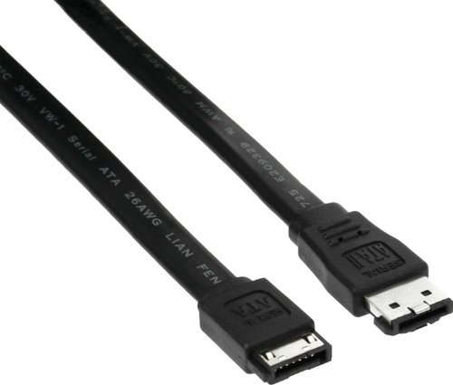 ESATA på SATA-kabel, avskärmad, svart – från InLine