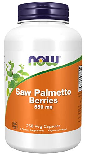 Now Foods, Saw Palmetto Berries (Bacche di Saw Palmetto), 550mg, 250 Capsule vegan, Testato in Laboratorio, Vegetariano, Senza Glutine, Senza Soia