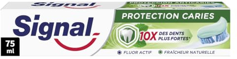 SIGNAL - Dentifrice Protection Caries Fraicheur Naturelle - Dents 10x plus fortes - Fraicheur naturelle - 95% d'ingrédients d'origine naturelle - 75ml