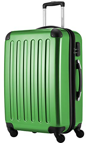 HAUPTSTADTKOFFER Alex Maleta Rígida Expandible 65 cm (74 L) con Cerradura de Combinación, Trolley de Viaje Robusto con 4 Ruedas Dobles, Verde