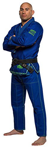 FUJI Suparaito BJJ GI and Martial Arts Uniform - Brazilian Jiu Jitsu Gi With Pearl Weave Jacket, Blue, Size A5