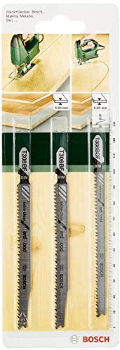 Bosch Accessories Professional 3tlg. Stichsägeblatt-Set Extra Clean for Hard Wood zum Sägen in Hartholz