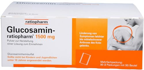 Glucosamin-ratiopharm 1500 mg Pulver bei Kniegelenk-Arthrose, 90 St. Beutel