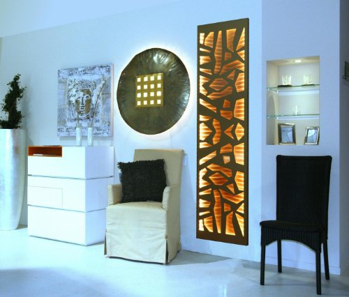 Szagato Badheizkörper Design Mosaik 3 + LED, HxB: 180 x 47 cm, 1118 Watt, Edelstahl/weiß mit LED-Beleuchtung, Mittelanschluß (Marke Made in Germany/Bad und Wohnraum-Heizkörper