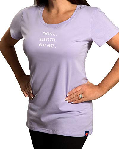 Pavilion Gift Company Women's Best Mom Ever Semi-Fitted T-Shirt, Light Purple, Small
