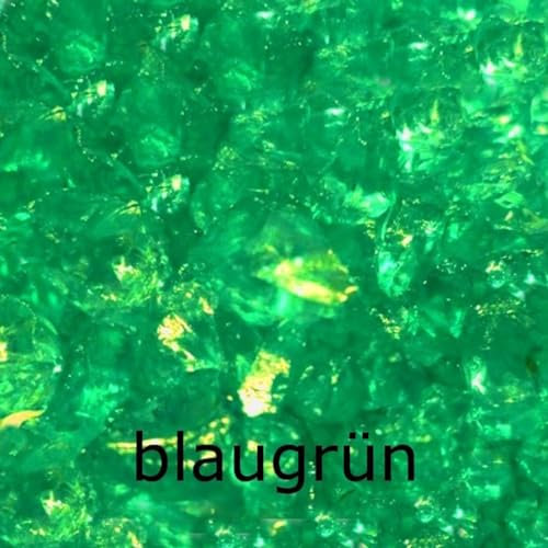 Vetro granuli vetro Pietre colori 4-10 mm 1000 G strame decorazione - MADE IN GERMANY Blu-verde