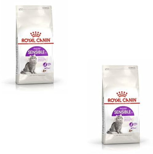 Royal Canin Regular Sensible 33 | Dubbelpack | 2 x 400 g | Torrfoder för vuxna katter | För att stödja matsmältningen | Lämplig för katter med höga energibehov